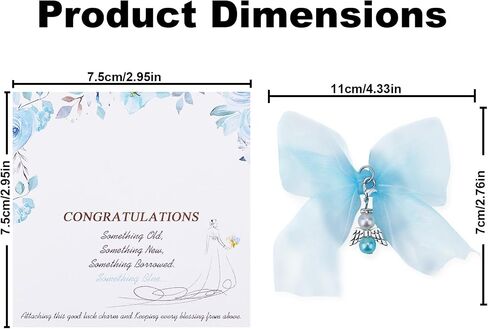 Blue Angel Charm, Bride Bouquet Charm with Congratulations Card Wedding Angel for Bride Wedding Memorial in Saudi Arabia