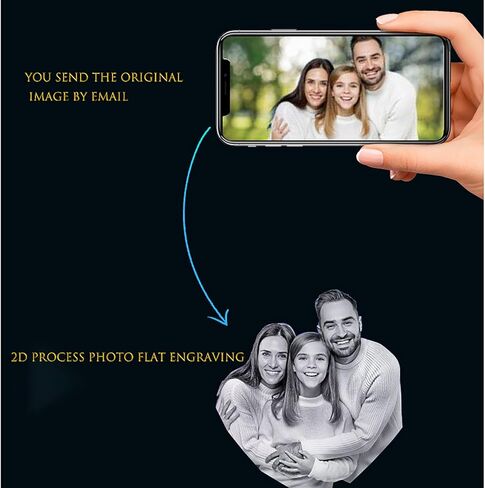 Crystal Photo Custom Necklace Laser Photo Crystal Etching Pendant Customized Any Picture Pendant for Her, Him, Mom, Dad, Wife, Husband,Wedding Gifts in Kuwait