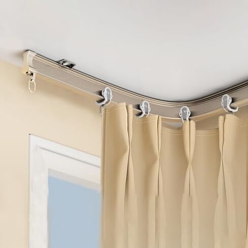 Blackout Bendable Curtain Track - Ceiling Mount, Flexible Straight & Curved Rod for Living Room, Bedroom, Patio, Room Divider with Silent Wheels (White, 2.0m/6.6ft) in Saudi Arabia
