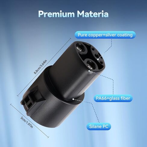 NACS to CCS Electric Vehicle Adapter, Max 500A/1000V, Fast Charge CCS1 Electric Vehicles with Vortex Plug, Compatible with Tesla Superchargers, Ford, Rivian, Volvo, GM and More in Saudi Arabia