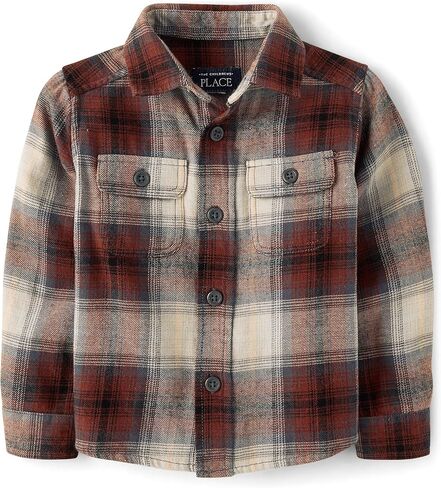 The Children's Place Boys 'and Toddler Long Sleeve Plaid Flaid Button Up Att in Saudi Arabia
