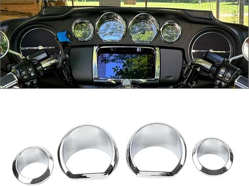 LiRu speedometers تقليم حلقة المقيمة chrome ABS لـ Harley Electra Glide ، Glide Street ، Ultra Limited 14-2023 4 pcs in Kuwait