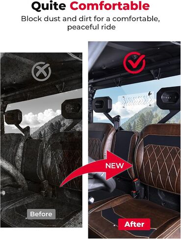 KEMIMOTO 2-in-1 Vented Rear Window Compatible with 2025 CFMOTO UFORCE U10 Pro & XL PRO, Heavy Duty Hardened PC, Scratch Resistant, Quick Install, Compatible with U10 Pro Rear Windshield Accessories in Saudi Arabia