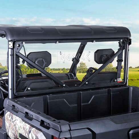 KEMIMOTO 2-in-1 Vented Rear Window Compatible with 2025 CFMOTO UFORCE U10 Pro & XL PRO, Heavy Duty Hardened PC, Scratch Resistant, Quick Install, Compatible with U10 Pro Rear Windshield Accessories in Saudi Arabia