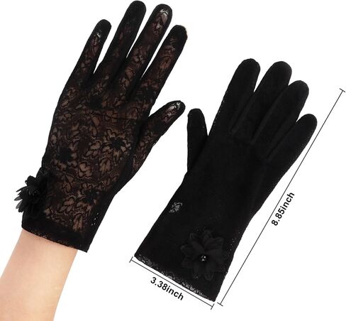Black Veil and Gloves Set Embroidered Floral Edge Bridal Veils Halloween Wedding Lace Mesh Gloves Short Long Black Funeral in Saudi Arabia