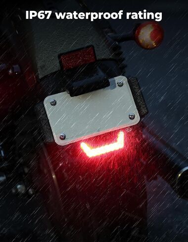 KEMIMOTO Universal Motorcycle Tail Light with Brake Light 12V Stable Dustproof Motorcycle License Plate Indicator Light Waterproof, Black in Saudi Arabia
