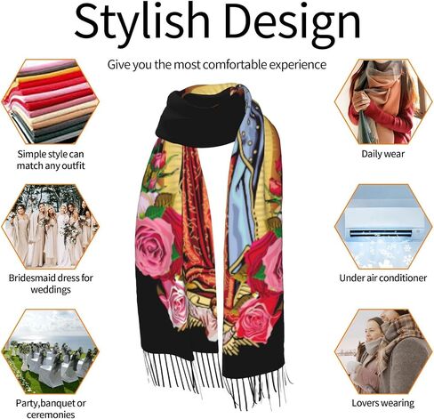 Scarf Soft Fringed Warm Scarf Long Shawl Wraps For Women in Saudi Arabia