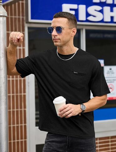 YawYews Mens Athletic Oversized Tshirts Lightweight Moisture Wicking Quick Dry Workout Tee with Pocket in Kuwait