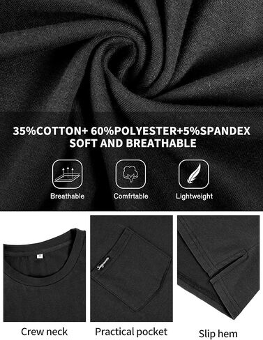 YawYews Mens Athletic Oversized Tshirts Lightweight Moisture Wicking Quick Dry Workout Tee with Pocket in Kuwait