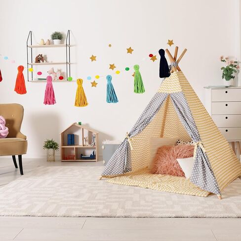 3Pcs Colorful Boho Tassel Garland,Each 130cm/51in Long 12 Balls Felt Ball Garland,Rainbow Pom Pom Tassel,for Kids Room Classroom Nursery Dorm Birthday Party Decorations(Rainbow Colors) in Saudi Arabia