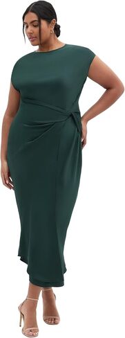 City Chic Women's Plus Size Dress - Beatrix Knot Satin in Saudi Arabia