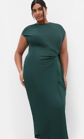 City Chic Women's Plus Size Dress - Beatrix Knot Satin in Saudi Arabia