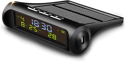 Cabilock Car Dashboard Clock Solar Thermometer for Accurate Temperature and Display Multifunctional Vehicle Clock for Automotive Use Easy to Read and Install in Saudi Arabia