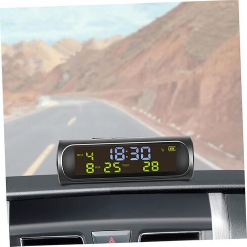 Cabilock Car Dashboard Clock Solar Thermometer for Accurate Temperature and Display Multifunctional Vehicle Clock for Automotive Use Easy to Read and Install in Saudi Arabia