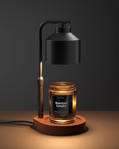 Candle Warmer Lamp with Timer & Dimmer for Yankee Candles, Adjustable Height Candle Warmer for Jar Candles, Wax Melt Lamp for Home Decor & Gifts, Black, 2 Bulbs in Saudi Arabia