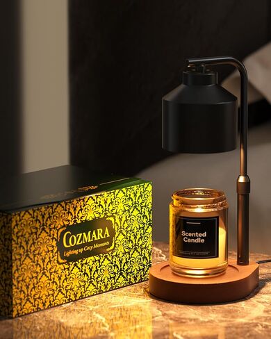 Candle Warmer Lamp with Timer & Dimmer for Yankee Candles, Adjustable Height Candle Warmer for Jar Candles, Wax Melt Lamp for Home Decor & Gifts, Black, 2 Bulbs in Saudi Arabia