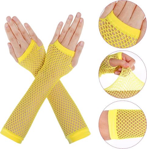Leg Warmers Fishnet Gloves Fingerless Set Knit Long Socks for Women Girls 80s 90s Party Accessories Halloween in Kuwait