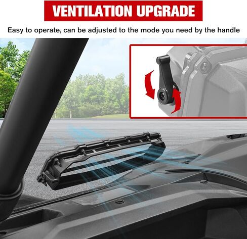 UTV Windshield Vents ، Universal Windshield Vents Kit لزجاج الأمامي البولي ، متوافق مع أي من الزجاج الأمامي المصنوع من البولي كربونات ، 2 مساءً in Saudi Arabia