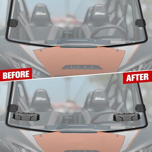 UTV Windshield Vents ، Universal Windshield Vents Kit لزجاج الأمامي البولي ، متوافق مع أي من الزجاج الأمامي المصنوع من البولي كربونات ، 2 مساءً in Saudi Arabia