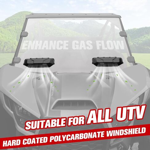 UTV Windshield Vents ، Universal Windshield Vents Kit لزجاج الأمامي البولي ، متوافق مع أي من الزجاج الأمامي المصنوع من البولي كربونات ، 2 مساءً in Saudi Arabia