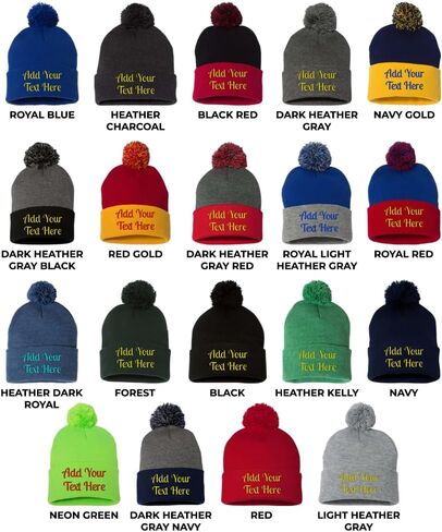 Custom Personalized Embroidery Print Men Womens Winter Knitted Pom-Pom Beanie Hat with Faux Fur Pompom Warm Skull Cap Beanie in Saudi Arabia
