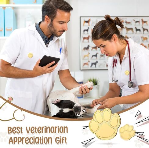 Tondiamo vet tech week gifts Golden Paw Pins Vet Tech Lapel Pins with Inspirational Cards Bags for Med Appreciation in Saudi Arabia