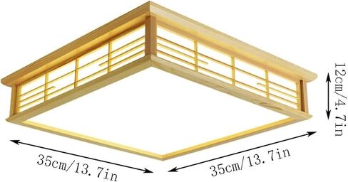 Lnptal اليابانية على الطراز الياباني LED LED Flush Mount Seiling Light ، مربع تاتامي مصباح الإضاءة الإضاءة لغرفة النوم وغرفة المعيشة وغرفة الشاي (35 سم) in Kuwait