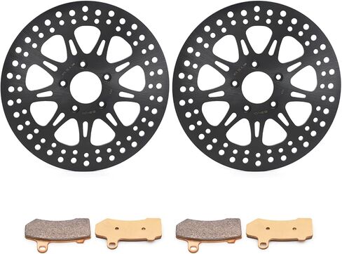 TOFR 11.8" Front Brake Rotors Discs Pads for Harley TRIKE 2009-2013 V-ROD 2007-2009 TOURING Road Glide Ultra Custom Road King Classic Electra Glide 2008-2020 in Saudi Arabia