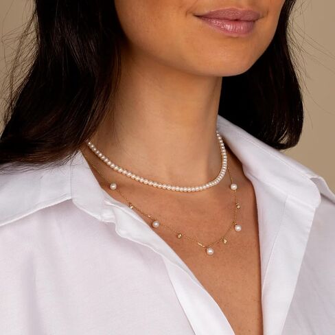Pearl Choker Necklaces for Women - 4MM 6MM 8MM White/Pink Pearl Necklace Dainty Wedding Bridesmaid Bridal Jewelry Gifts in Saudi Arabia