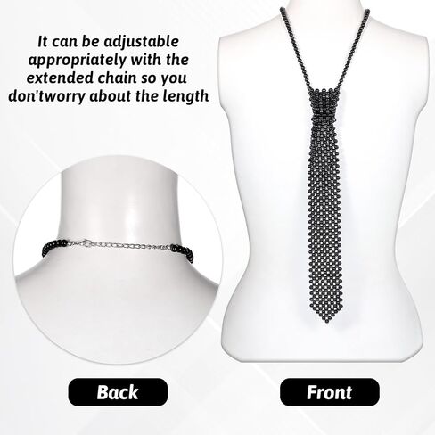 Artificial Pearls Neck Tie Pearl Necktie for Women Long Pearl Necklace Handmade Weaving Shirt Necklace for Women Beaded Tie Necklaces Party Jewelry Accessories in Kuwait