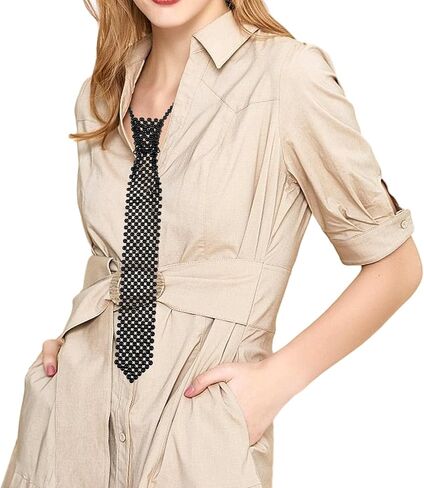 Artificial Pearls Neck Tie Pearl Necktie for Women Long Pearl Necklace Handmade Weaving Shirt Necklace for Women Beaded Tie Necklaces Party Jewelry Accessories in Kuwait