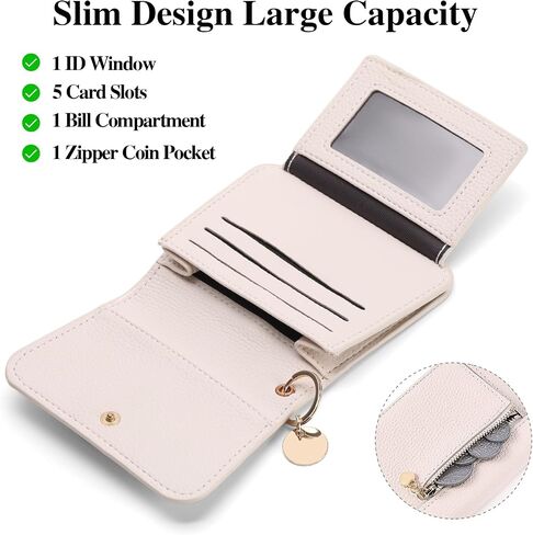 محفظة حامل بطاقة ائتمان صغيرة Sendefn للنساء RFID حظر جلود مفتاحية المفاتيح Tri-Fold Zipper Pocket Coin Presh in Saudi Arabia