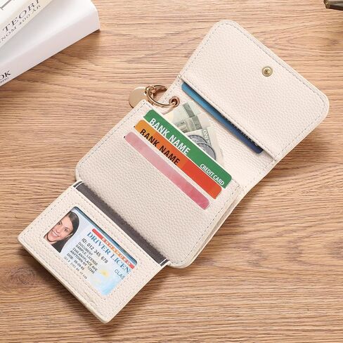 محفظة حامل بطاقة ائتمان صغيرة Sendefn للنساء RFID حظر جلود مفتاحية المفاتيح Tri-Fold Zipper Pocket Coin Presh in Saudi Arabia