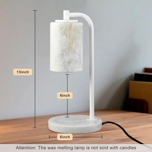 Marble Candle Warmer Lamp with Timer & Dimmer- Flameless Wax Melt Warmer, Electric Candles Warmer, Unique Textured Table Lamp for Jar Candles, Elegant Home & Bedroom Decor, Perfect Housewarming Gift in Saudi Arabia