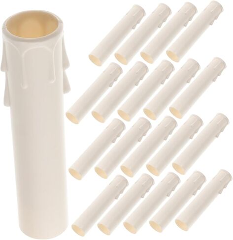 Artibetter 20pcs Candle Socket Covers for Chandelier Waterproof Plastic Sleeves Tall Candle Covers for Chandelier Light Fixtures Lamp Replacement Parts Easy to Install in Saudi Arabia