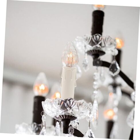 Artibetter 20pcs Candle Socket Covers for Chandelier Waterproof Plastic Sleeves Tall Candle Covers for Chandelier Light Fixtures Lamp Replacement Parts Easy to Install in Saudi Arabia