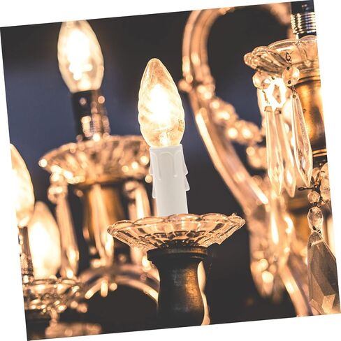 Artibetter 20pcs Candle Socket Covers for Chandelier Waterproof Plastic Sleeves Tall Candle Covers for Chandelier Light Fixtures Lamp Replacement Parts Easy to Install in Saudi Arabia