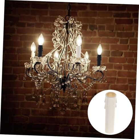 Artibetter 20pcs Candle Socket Covers for Chandelier Waterproof Plastic Sleeves Tall Candle Covers for Chandelier Light Fixtures Lamp Replacement Parts Easy to Install in Saudi Arabia