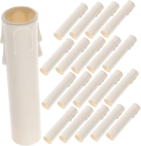 NUOBESTY 20pcs Chandelier Candle Covers Plastic Socket Sleeves for Candelabra Waterproof and Sturdy Lamp Replacement Parts Fits Standard Chandelier Sockets for Home Decor in Saudi Arabia