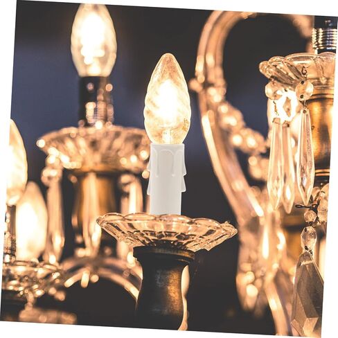 NUOBESTY 20pcs Chandelier Candle Covers Plastic Socket Sleeves for Candelabra Waterproof and Sturdy Lamp Replacement Parts Fits Standard Chandelier Sockets for Home Decor in Saudi Arabia