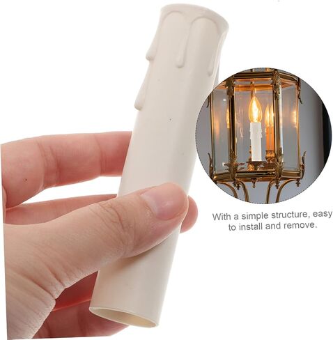 NUOBESTY 20pcs Chandelier Candle Covers Plastic Socket Sleeves for Candelabra Waterproof and Sturdy Lamp Replacement Parts Fits Standard Chandelier Sockets for Home Decor in Saudi Arabia