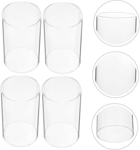 Valiclud 4pcs شمعة زجاجية أغطية أسطوانة مقاومة للرياح للشموع الفاتحة أغطية كوب زجاجي إبداعي لديكور الزفاف in Saudi Arabia
