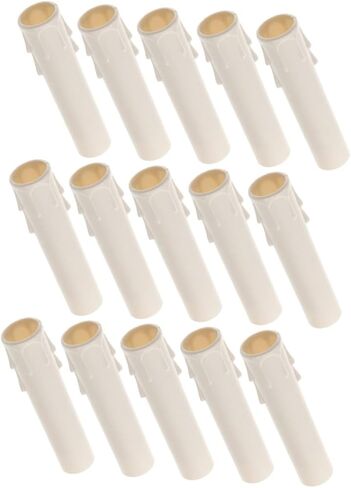 Zerodeko 15PCS Candle Drip Sleeves for Chandelier Plastic Candle Covers Drip Protectors for Candelabra Waterproof Tube Covers for Wedding and Party Decorations in Saudi Arabia