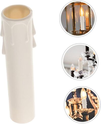 Zerodeko 15PCS Candle Drip Sleeves for Chandelier Plastic Candle Covers Drip Protectors for Candelabra Waterproof Tube Covers for Wedding and Party Decorations in Saudi Arabia