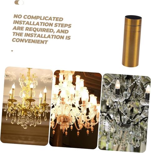 Healifty 6Pcs Metal Chandelier Base Sleeves Candle Light Socket Covers for Candelabra Fixtures Retro Iron Design for Home Lighting Warm Atmosphere Enhancer in Saudi Arabia
