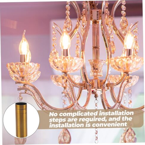 Healifty 6Pcs Metal Chandelier Base Sleeves Candle Light Socket Covers for Candelabra Fixtures Retro Iron Design for Home Lighting Warm Atmosphere Enhancer in Saudi Arabia