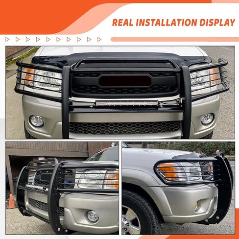 Kojem Black Grill Guard متوافق مع 2000-2006 Toyota Tundra 2001-2004 Toyota Sequoia Steel Black Powder Press Press Grille Grille Bar Bar Bar Bar in Saudi Arabia