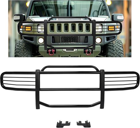 حراس فرشاة Kuafu متوافقون مع 2006-2011 Hummer H3 H3T Bull Bar Grille Grille Grille Brick Bar Bar Black Steel Power in Saudi Arabia