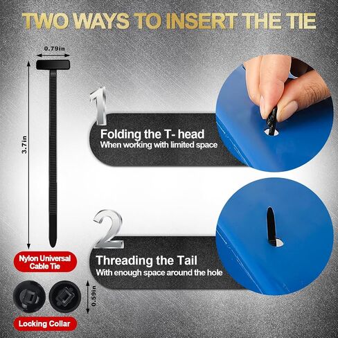 Cable Tie Buckle for Car, 300Pcs Nylon Universal Cable Tie Buckle of Self-Locking T Rivet, New Multifunctional Grip Auto Zip Ties Buckles Tool Fasteners for Bumper Retainer Fender Liner in Saudi Arabia