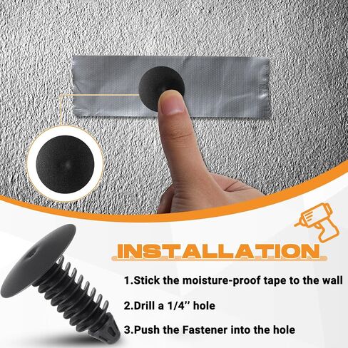 Taiyin 500 Pcs 1" Vapor Barrier Christmas Tree Clips Plastic Bumper Clips Nylon Rivet Clip White Furniture Assembly Shelves Retainer for Crawlspace Barrier Poly Liners, Covers, Encapsulations in Saudi Arabia